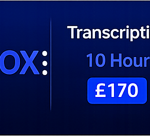 VoxFlux Transcription - 10 Hour (Top Up Credits) - 15% discount.
