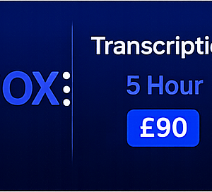 VoxFlux Transcription - 5 Hour (Top Up Credits) - 10% discount. 