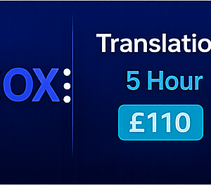 VoxFlux Translation - 5 Hour (Top Up Credits) (10% discount)